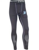 Штани підліткові компресійні із захистом паха і липучками Blue Sports Compression pant with cup